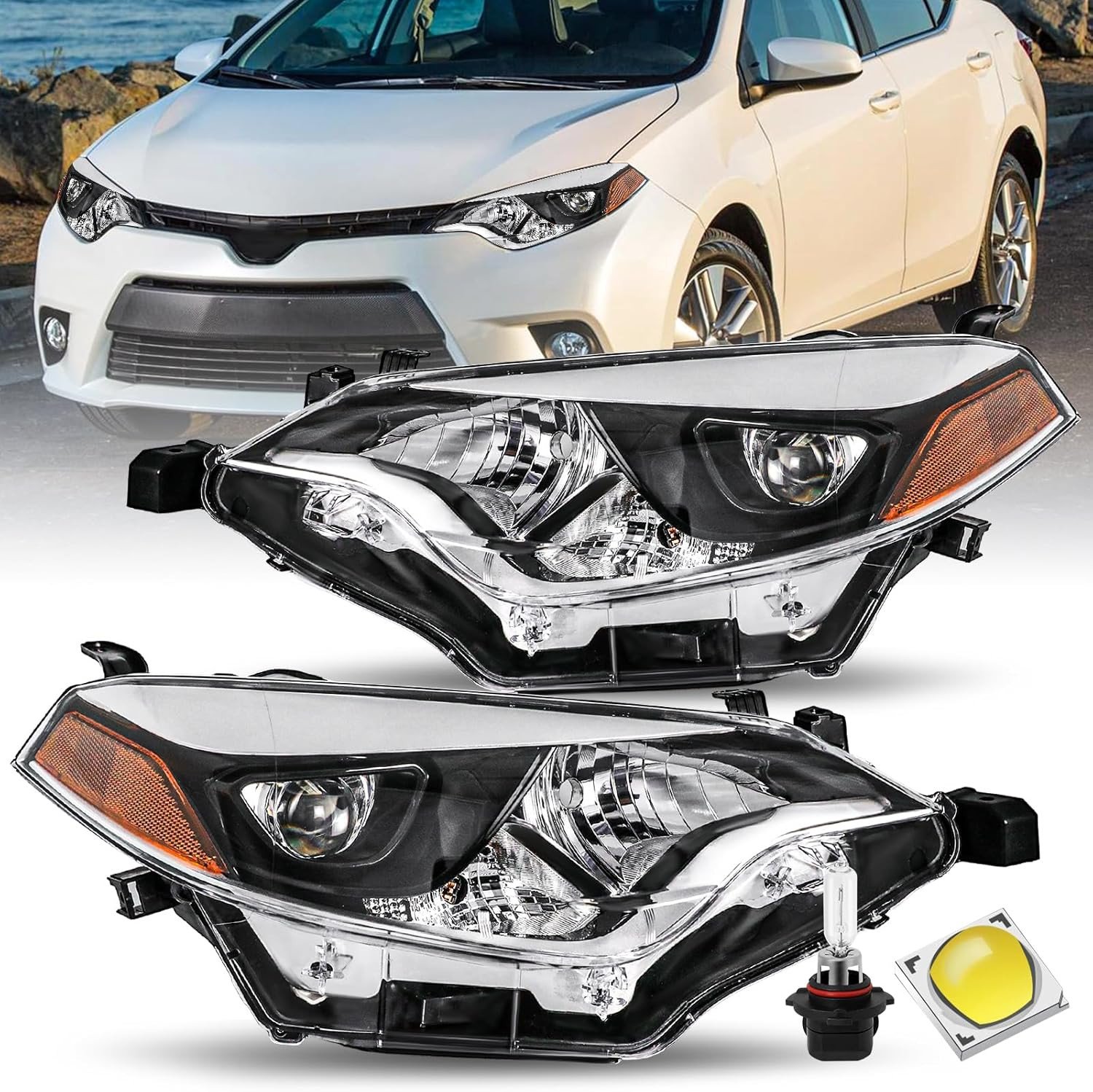 Headlights for 2014 2015 2016 Toyota Corolla